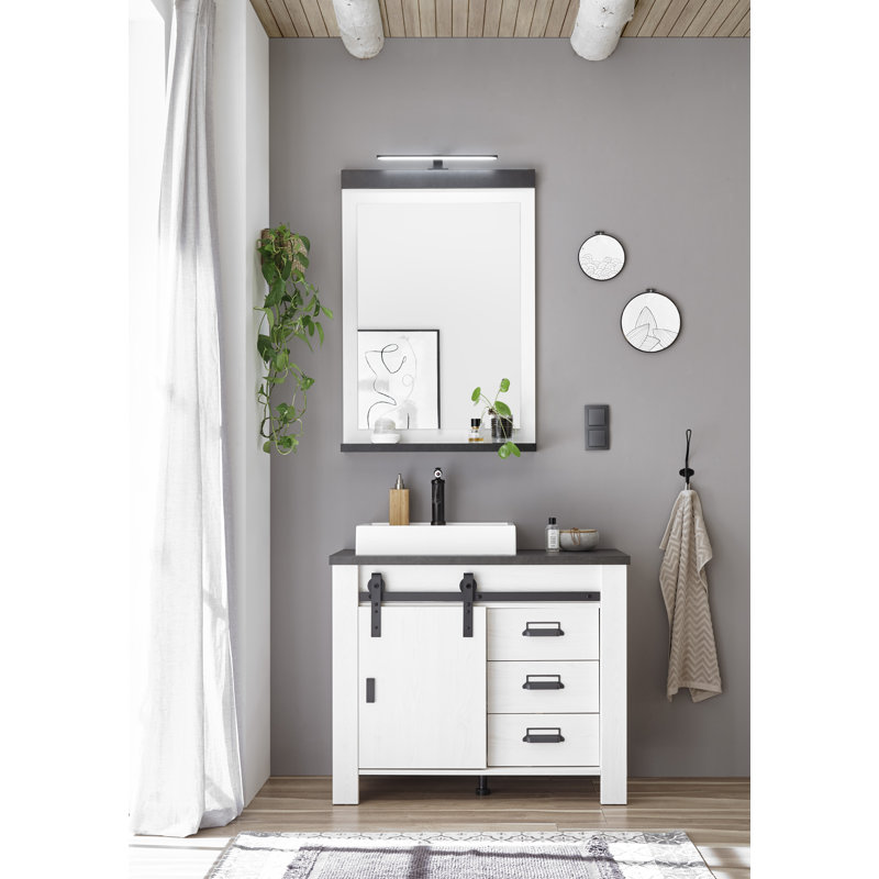 Jackeline Bathroom Cabinet, White/Anthracite