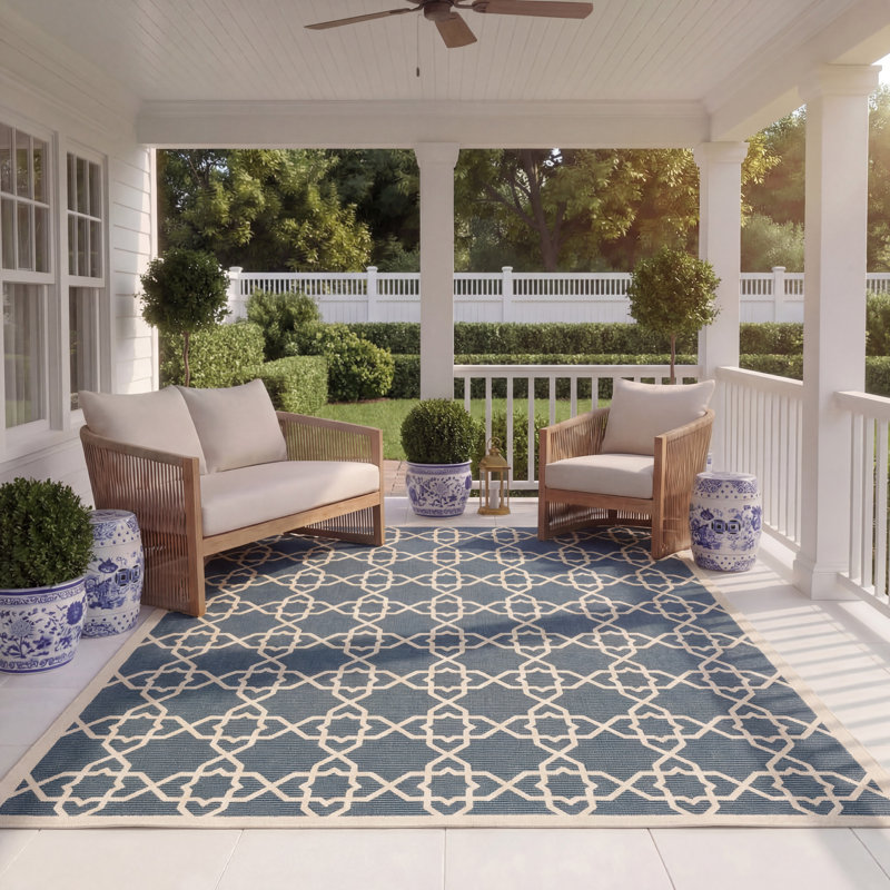 Courtyard Performance Geometric Indoor/Outdoor Area Rug, Rectangle 8' x 11'