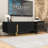 TV Stand with 1 Drawer, 2 Cabinets, Adjustable Shelves and Metal Legs-403902563
