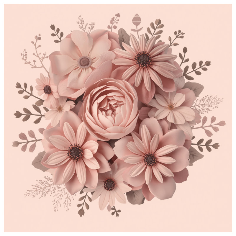 Édredon rose à motif floral, Simple extra long