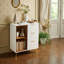 Armoire de rangement moderne - 3 tiroirs, 2 tablettes, conception géométrique, portes en verre?-1108520525