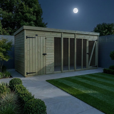Total Sheds 10ft x 6ft Dog Run Short - Outdoor Dog Kennel - Pressure Treated Timber - UK Manufactured