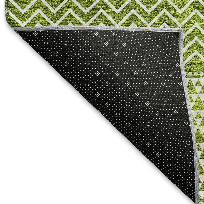 Premium Machine Washable Prisco Lime Rug, Rectangle 9' x 12'