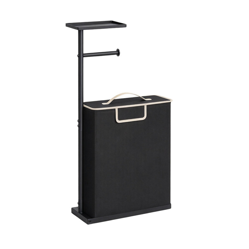 3-in-1 Freestanding Toilet Roll Holder for up to 9-12 Rolls, Black