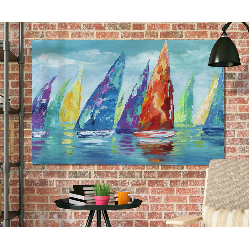 « fine day voilier ii », impression, H 12 po x l 18 po x P 1,5 po, Toile tendue