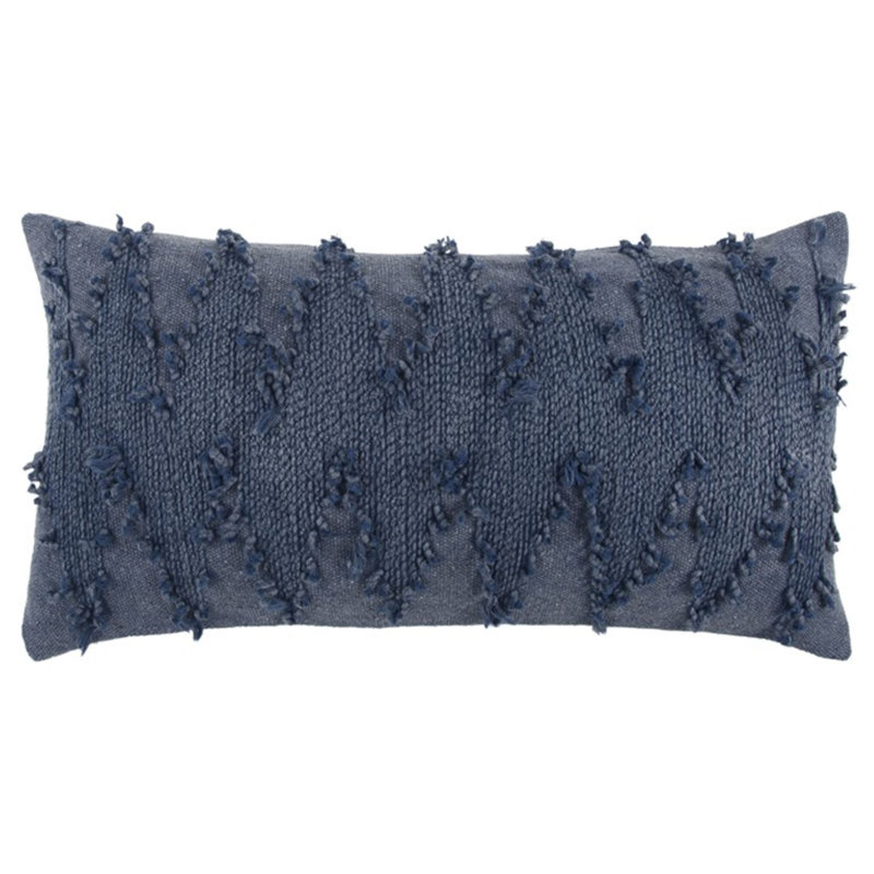 Navy Blue Twisted Chevron Pattern Throw Pillow