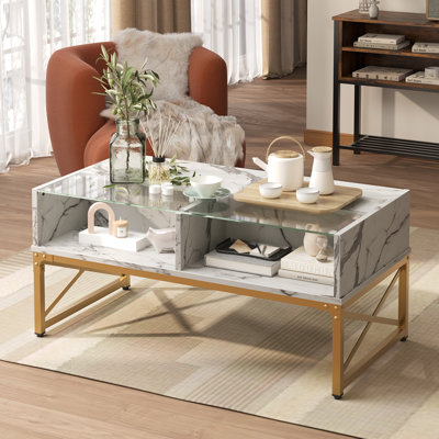 Table basse en verre avec rangement Northborough
