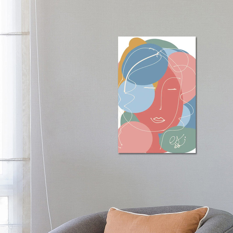 Pastel Abstract Portrait Of A Woman by Emmanuel Signorino - Wrapped Canvas Print, 66.04 cm H x 45.72 cm W x 1.91 cm D