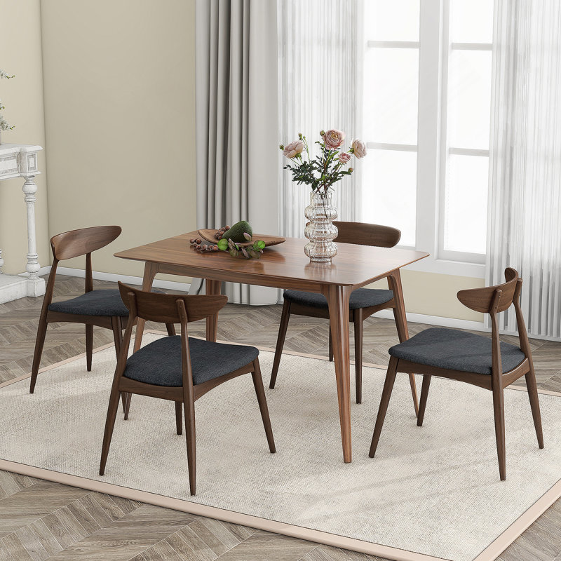 Ensemble de table de salle à manger 5 pièces, 1 table et 4 chaises d'appoint
