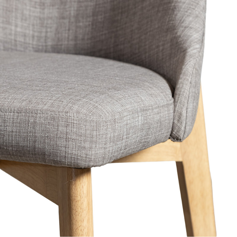 Chaises de salle à manger rembourrées Modern, Bois naturel, 4, Gris clair
