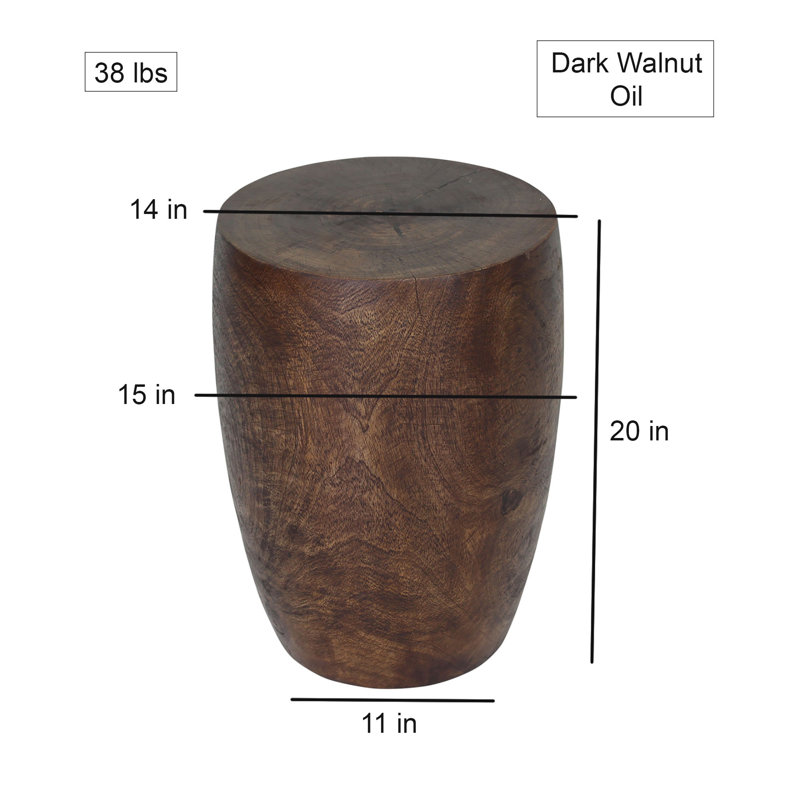 Iraima Solid Wood End Table, Livos Dark Walnut Oil