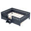 Grand avec tablettes et tiroirs de rangement intégrés, escalier de sécurité et rails de sécurité de haute qualité, bleu-380538850-380538863