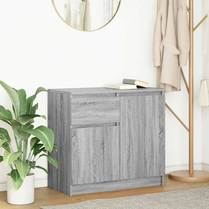 Sideboard With Drawer 71X35x65 Cm Engineered Wood, Grey Sonoma