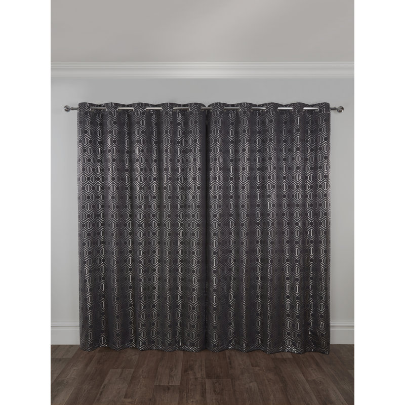 Hartford Room Darkening Sliding Panel Pair, Width 116 x Drop 183cm, Charcoal