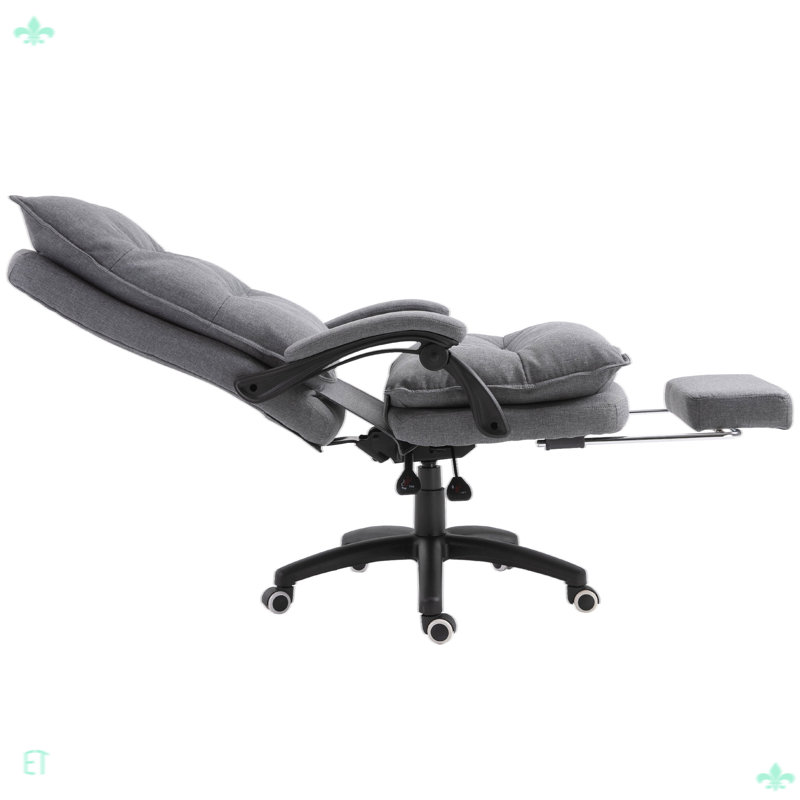 360° Swivel Executive Home Office Chair with Adjustable Height and Footrest and Double Padding