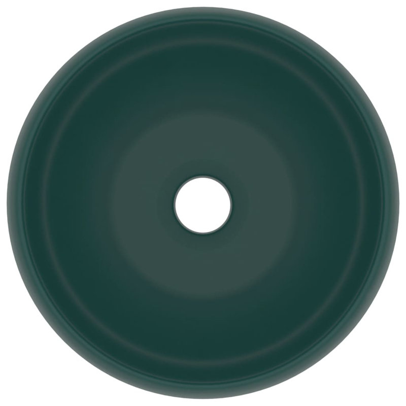 Belfry Bathroom Baymore 400mm L x 400mm W Ceramic Circular Sink, Dark Green