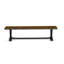 L'ensemble de salle à manger 6 pièces se compose d'une table en bois jacobine vieillie, d'un banc moderne et de 4 chaises Parson rembourrées en tissu de café - Finition noire brossée-1218275882-1218275880-1218275878