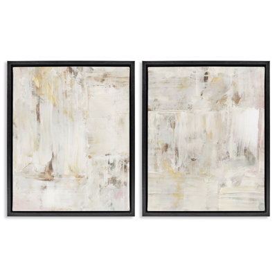 Ensemble de cadres flottants 2 pièces Contemporary Mute Abstracts, design par Victoria Barnes