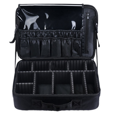 Makeup Organizer Tool Bag with Thermal Insulation Layer Large Capacity Waterproof Adjustable Oxford