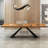 62.99" Light-brown+Black Rectangular Solid Wood+Iron Office Sets