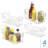 iDesign Condiment Organizer for Fridge - Plastic Fridge Organizer Bins with Handles, Set of 4, Clear