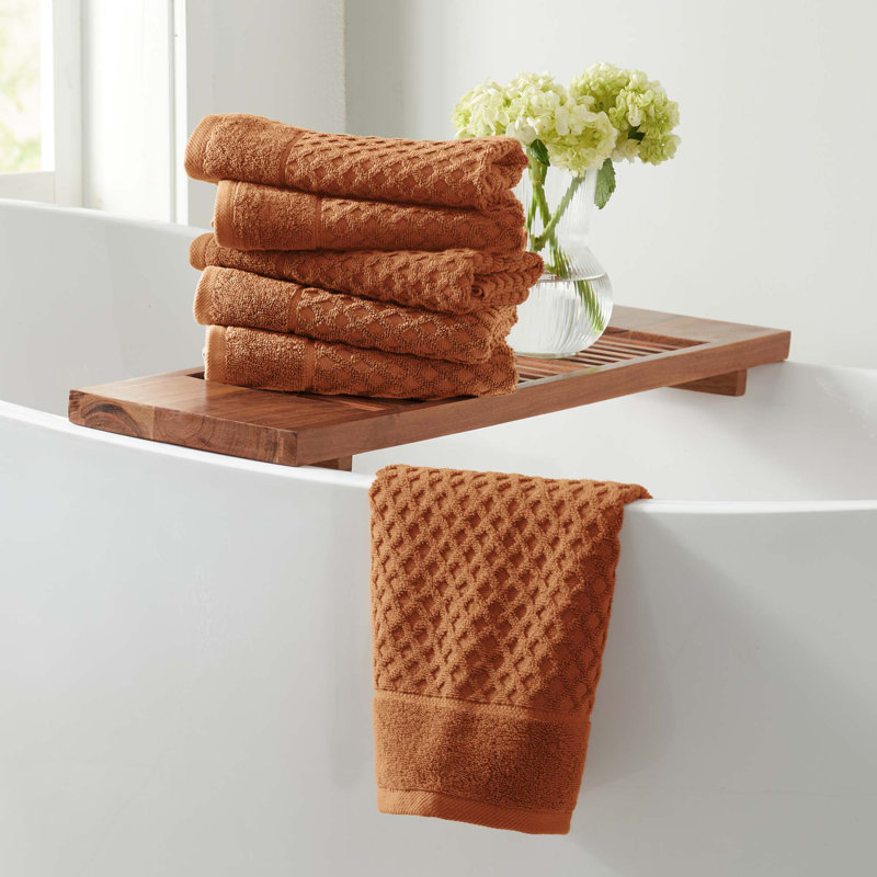 Ensemble de serviettes 100% coton ultra doux et absorbant, Cuivre, Essuie-mains - paquet de 6