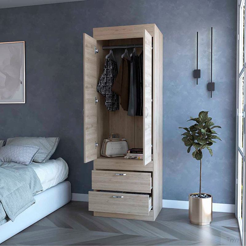 Armoire Alabama, une grande armoire, deux tiroirs