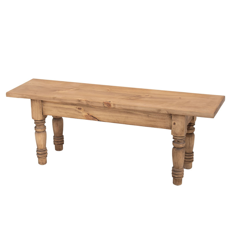 4' Rustic Solid Wood Bench Seat