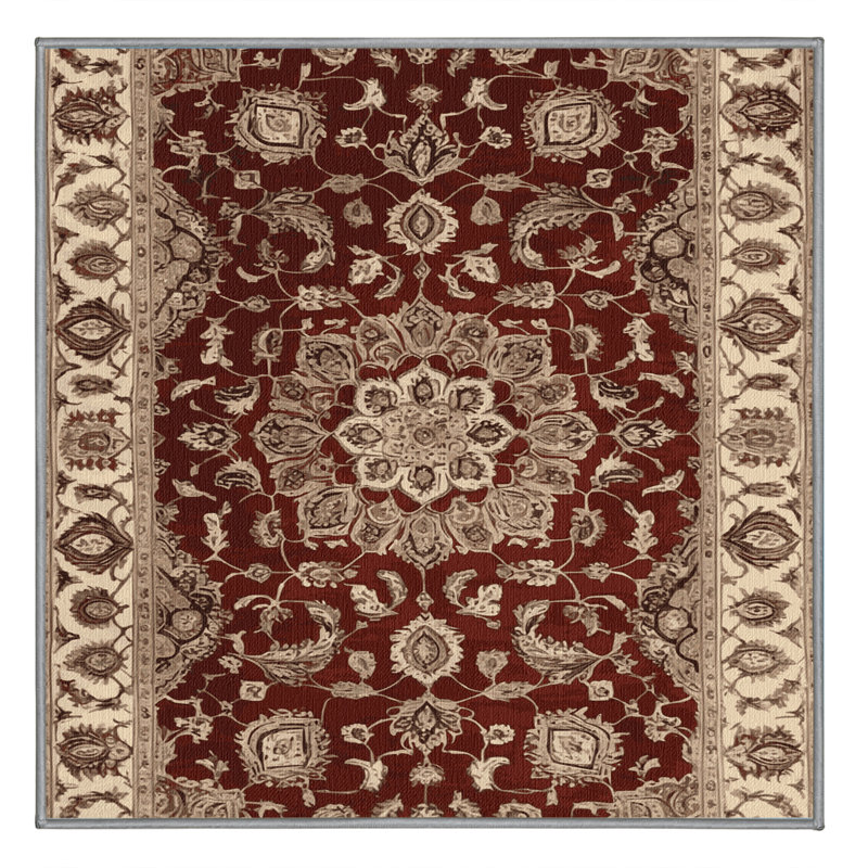 Machine Washable Persian Gray Area Rug, Square 8'