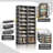  Modern Double Column 9-Tier Foldable Shoe Cabinet With Magnetic Doors, Black Storage Organizer For Entryway Or Closet-1739011475