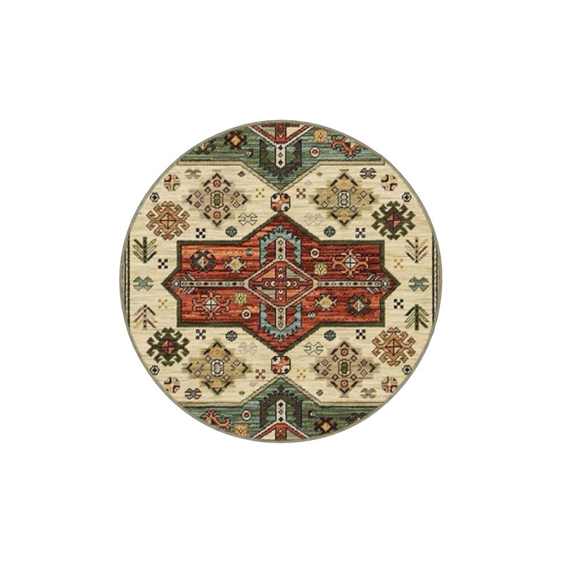 Tapis décoratif vert à motif traditionnel Green, Sous-tapis rectangulaire 2 pi 6 po x 4 pi 11 po