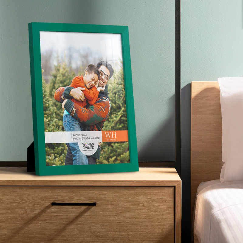 Cadre photo en bois Apolline, 11 po x 14 po, Vert émeraude