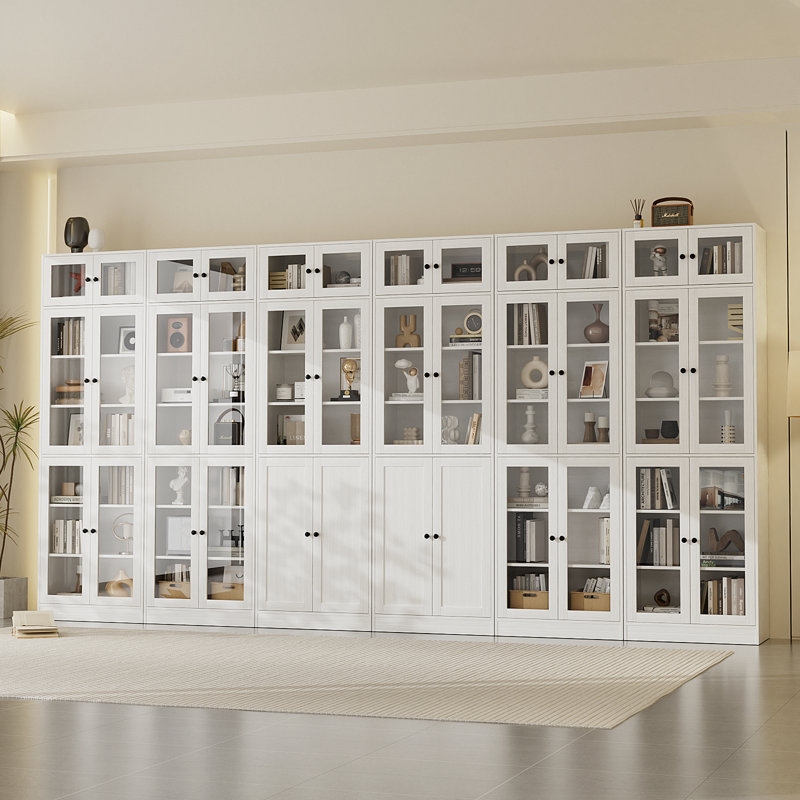 86.7'' H X 114.73'' W Book Cabinet Storage Bookcase Set