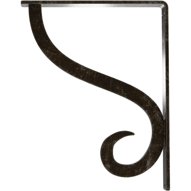Support simple en fer forgé Ashford, Argenté antique chaleureux, H 10 po x l 1,5 po x P 7,5 po