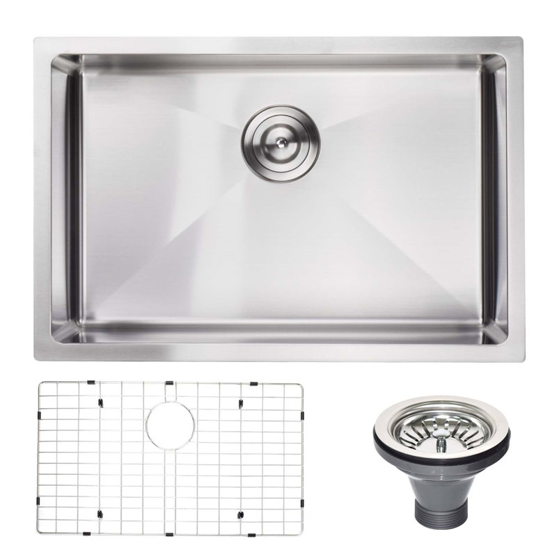 Évier de cuisine encastrable L 27 po x l 18 po avec grille d'évier