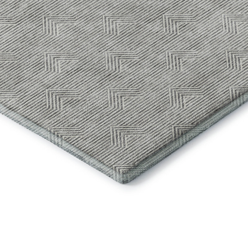 Premium Machine Washable Prisco Gray Rug, Rectangle 9' x 12'