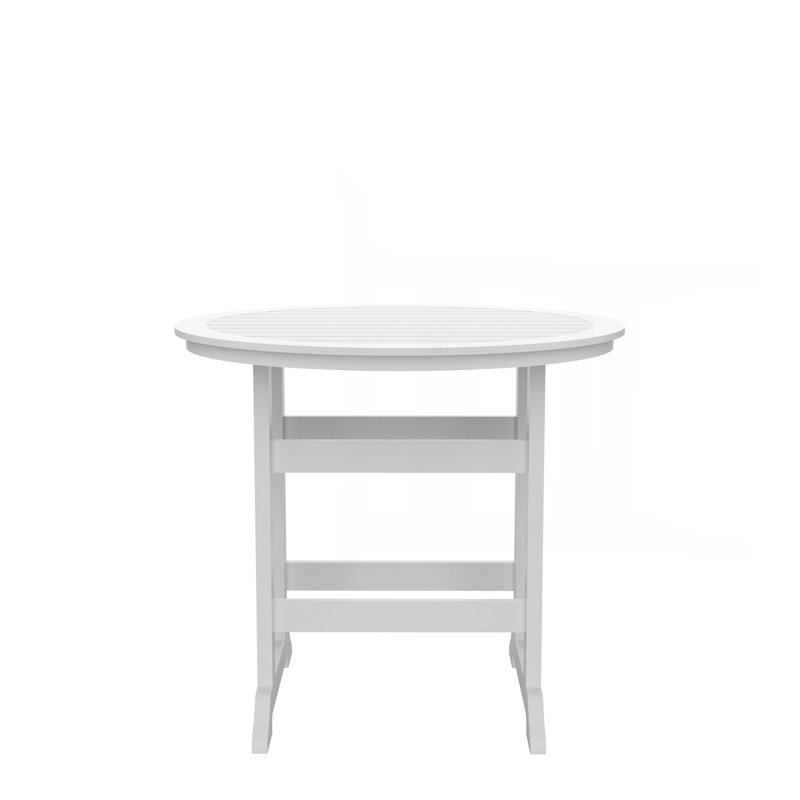 Table de bar Hdpe, table de salle à manger, ensemble de bar de patio, table à hauteur de comptoir pour l'extérieur blanc et gris