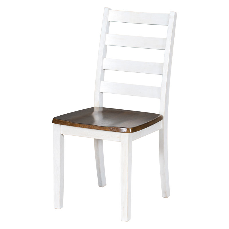Ensemble de table de salle à manger de style rustique 6 pièces TREXM avec 4 chaises ergonomiques et un banc (noyer + blanc chalet)