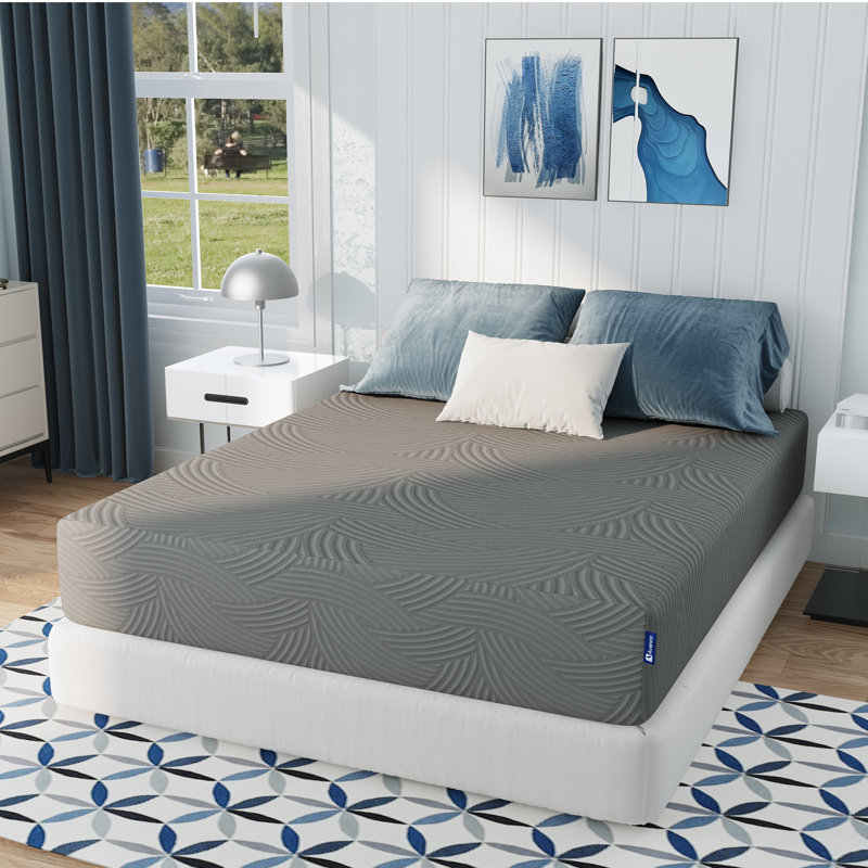 Matelas mi-ferme en mousse viscoélastique imprégnée de charbon, 10", Grand lit