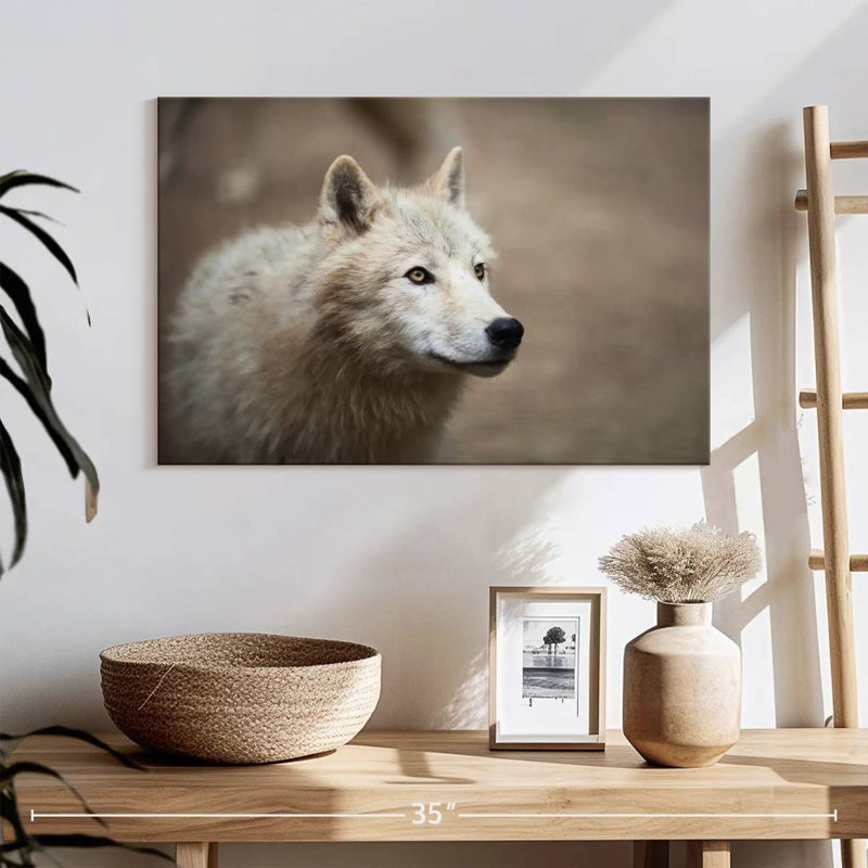 Arctic White Wolf, 16" H x 24" W