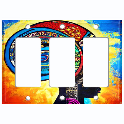 Plaque murale berçante colorée à 3 bandes