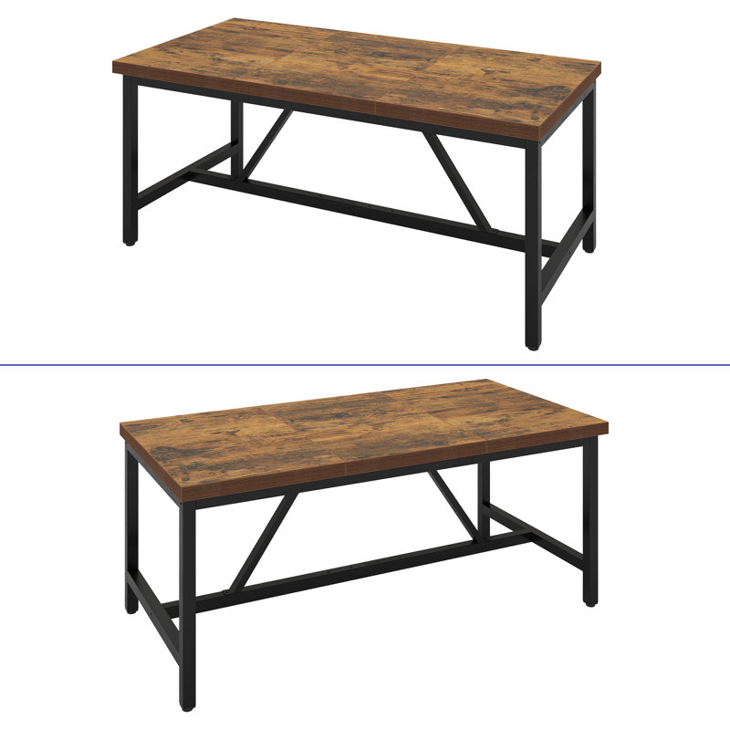 Industrial Design Style Multifunctional Dining Table Dining Room Table, Rustic Brown
