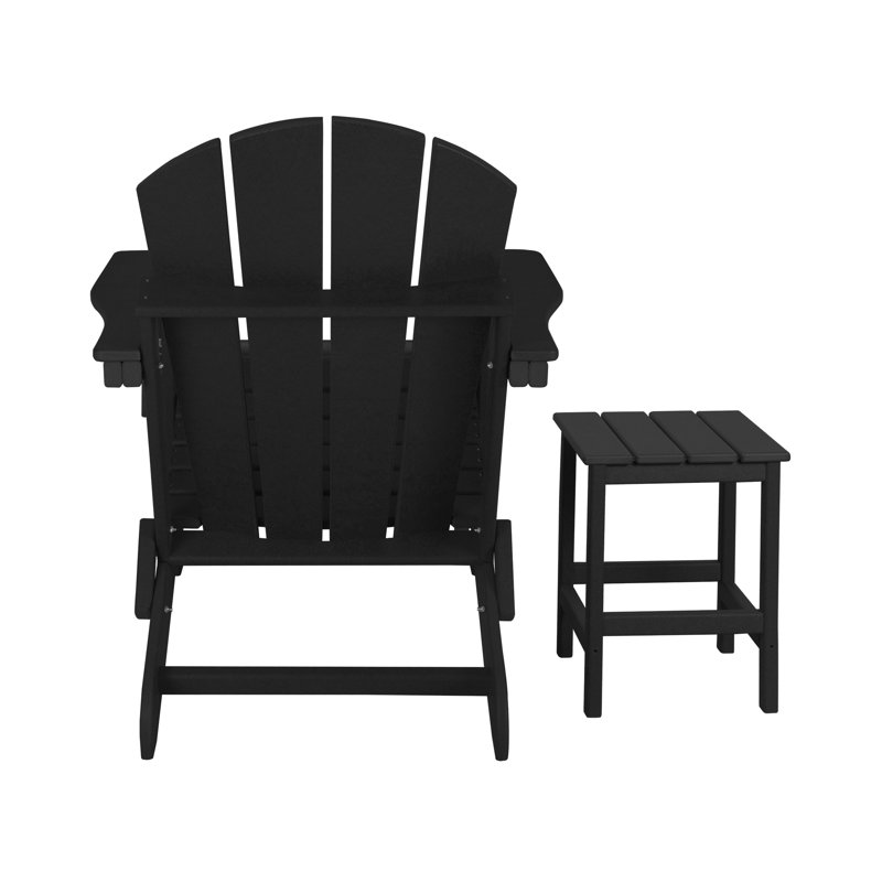 Chaise de patio avec repose-pieds Laguna, Noir, noir, noir, noir
