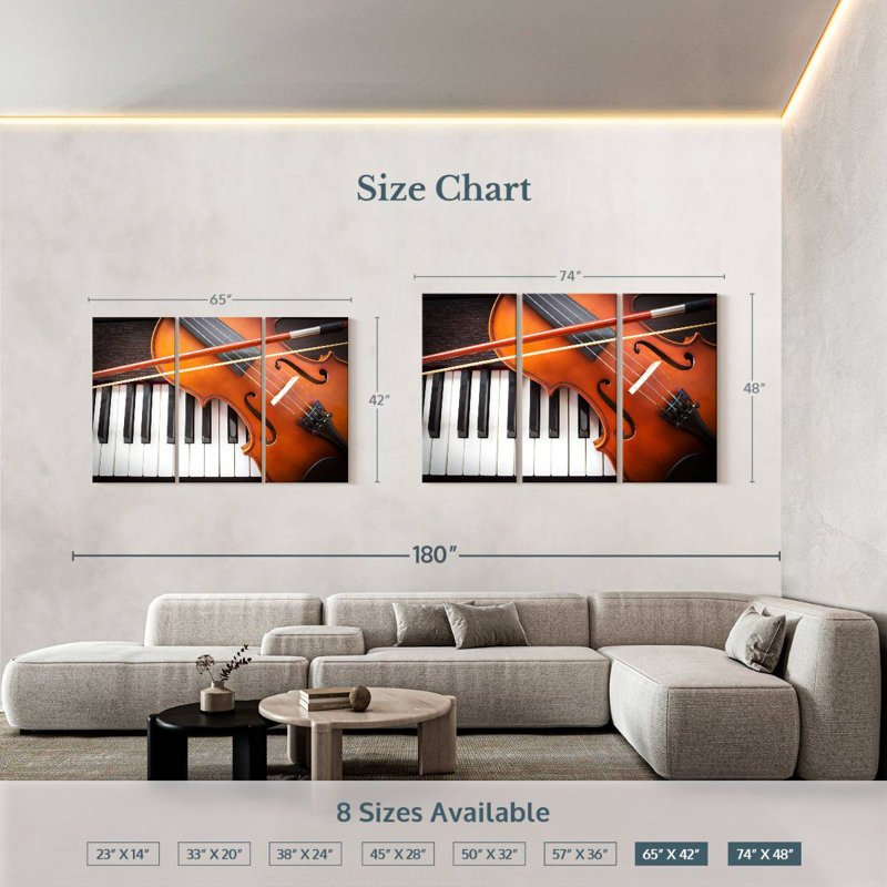 Abarca Violin And Piano Instruments, 42" H x 65" W