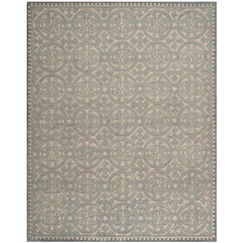 Sadik Cambridge Hand Tufted Wool Geometric Rug, Round 10'