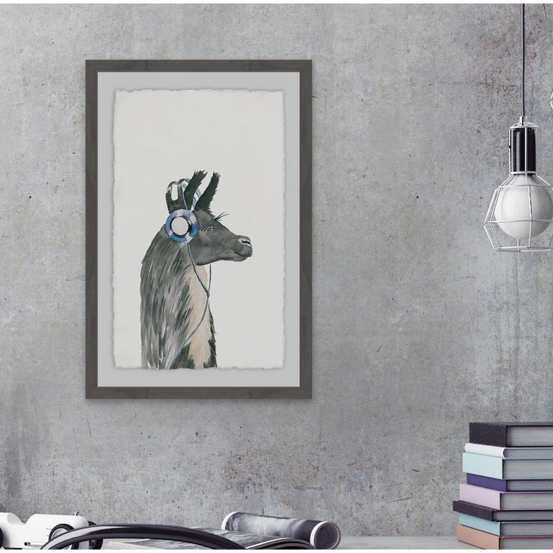 Groovy Llama - Single Picture Frame Painting, 61 cm H x 41 cm W