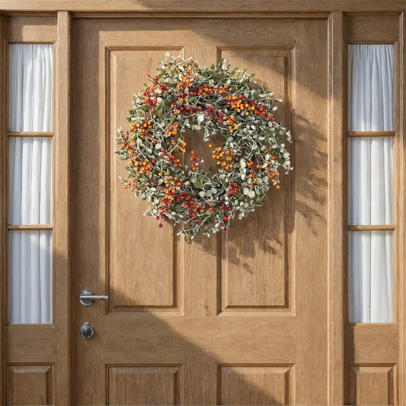 24" Handcrafted Eucalyptus Thanksgiving Wreath