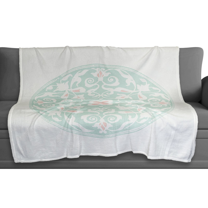 Morrocan Circle Hand Woven Throw Blanket, Teal