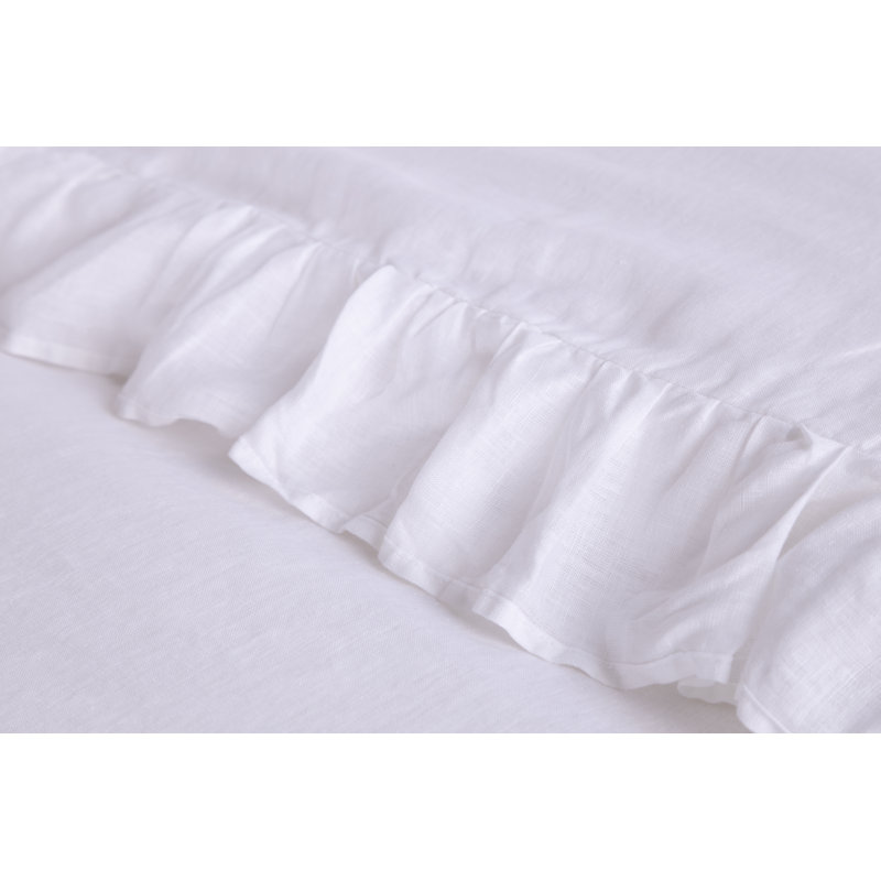 Housse de couette en lin Charlie, Housse de couette pour grand lit, Blanc