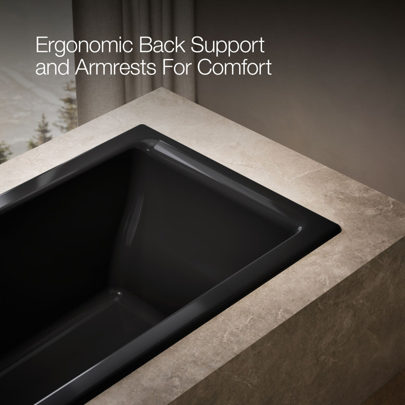 Tea-for-Two® 66" x 36" Dop-In or undermount, Black Black™